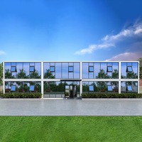Maison conteneur moderne de conception industrielle personnalisée, étanche, modulaire et préfabriquée pour usage résidentiel, commercial ou comme salle de bain
