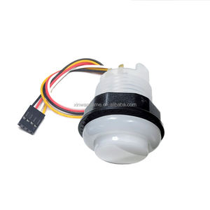 Pulsante Rotondo da 28mm con Foglia d'Oro e Illuminazione RGB 3.3v, Pulsante in Plastica Bianca per Macchine da Gioco Arcade, Slot Virtuali e Flipper - Product Image 1