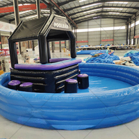 Bar de piscine gonflable en PVC pour fêtes en extérieur, protection UV, étanche, ignifuge, capacité 100-500 kg, 5-10 passagers