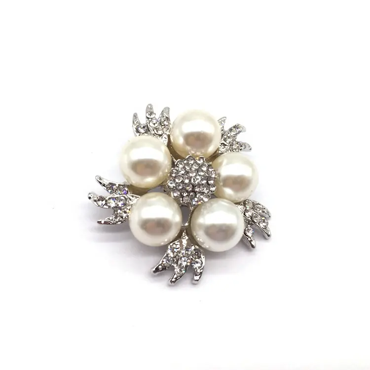 Broche en pierre de perles, pour invitations de mariage, vente en gros, 20 pièces
