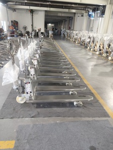 Chariot à palettes manuel CJLIFT 2500 kg, pompe <span class=keywords><strong>BF</strong></span>, acier inoxydable 304, roues en nylon PU - Product Image 2