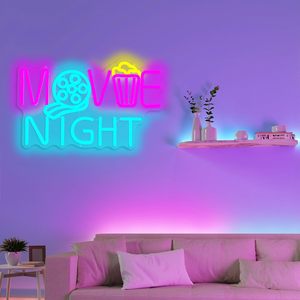 Movie Night Letreros Neon LED dimmable USB powered ambient <b>light</b> store <b>window</b> decoration <b>light</b> street indicator <b>light</b> Customized - Product Image 4