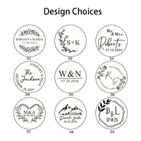 Étiquettes autocollantes rondes transparentes personnalisées pour mariage, étiquettes personnalisées avec initiales, sceaux pour boîtes cadeaux de remerciement, autocollants transparents