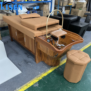 Chaise de shampooing moderne en bois KISEN pour les cheveux, <span class=keywords><strong>spa</strong></span>, thérapie par l'eau, meubles de salon <span class=keywords><strong>avec</strong></span> évier de lavage pour usage hospitalier en vente - Product Image 5