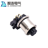 Conector ZLconnector M12 Impermeable para PCB, Conector Macho Angular de 2 a 12 Pines, Blindado, para Montaje en Panel Trasero Ethernet