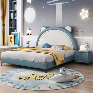 Mignon <span class=keywords><strong>petit</strong></span> ours oreille moderne en cuir <span class=keywords><strong>lit</strong></span> pour enfants garçons et filles 1.8 mètres Double <span class=keywords><strong>lit</strong></span> princesse en bois - Product Image 1