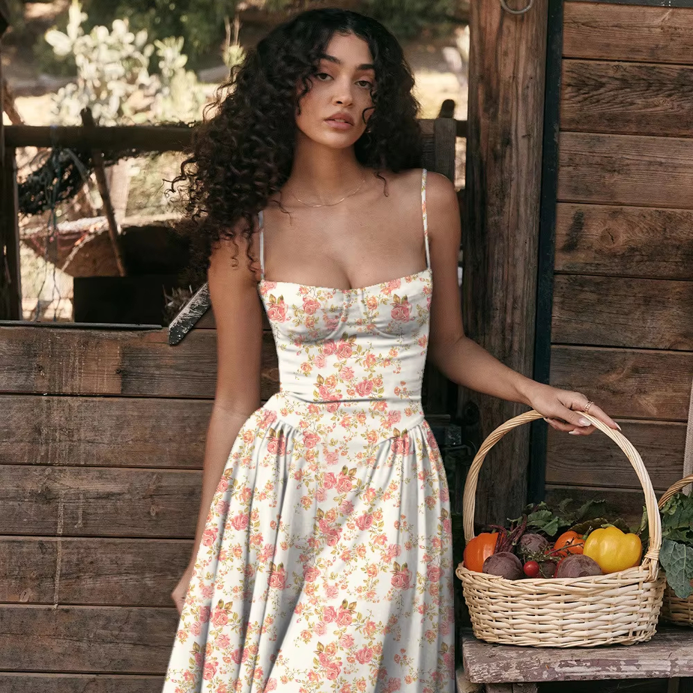French Vintage Dress - Elegant A-Line Midi Style 2025