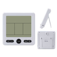 Termometer Digital Nirkabel 3 in 1 untuk Dalam dan Luar Ruangan dengan Layar Digital, Monitor Kelembapan, Jam, dan Alarm Suhu Tinggi dan Rendah