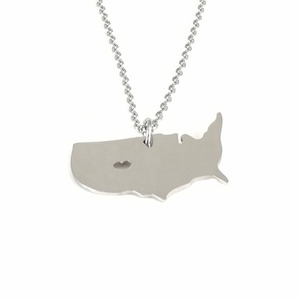 Collar con Mapa de Estados Unidos de Shi Tao Craft Jewelry, Colgante Unisex de Acero de Titanio, Joyería de Moda - Product Image 1