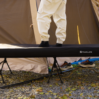 Lit de camping pliable portable avec cadre en aluminium et matelas pneumatique pour adultes - Lit de camp robuste pour la maison, le bureau et l'extérieur