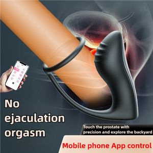 Precio de fábrica <span class=keywords><strong>original</strong></span> de silicona recargable de goma pene vibrador anillo vibrador tapón Anal juguetes para juguetes sexuales anales - Product Image 3