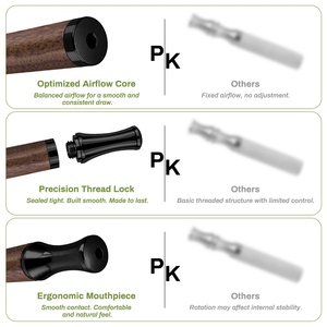 Inhalador Portátil de Madera de Nogal Plateado y Negro con Aroma a Canela para Ayudar a Dejar de Fumar y Aliviar el Estrés - Product Image 4
