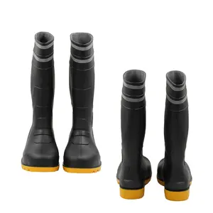 방수 할인 싼 남여 공용 gumboots 안전 pvc 레인 부츠 싼 농장 부츠 chaussures de Securite