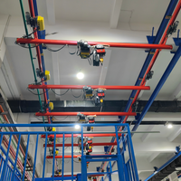Grue flexible KBK montée sur pilier léger, 1 tonne, conception modulaire pour ligne de production d'usine et poste de travail