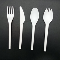 Ensemble de couverts écologiques CPLA de haute qualité, compostables et biodégradables, fourchette, cuillère, couteau, commande en gros
