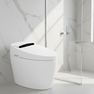 En gros WC intelligent monobloc autonettoyant avec bidet, cuvette allongée, télécommande, siphon en S, siège chauffant, automatique 902 Remote - Product Image 3