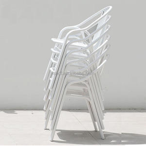 Conjunto de Comedor para Patio Exterior Resistente a la Intemperie de 4 Plazas - Mesa y Sillas de Jardín de Metal Blanco para Cafetería/<span class=keywords><strong>Terraza</strong></span> (Venta al por Mayor) - Product Image 2