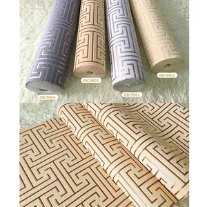 Kertas dinding berkualitas tinggi Tiongkok pasar Afrika kertas dinding populer 53cm kertas dinding busa Suede untuk dekorasi