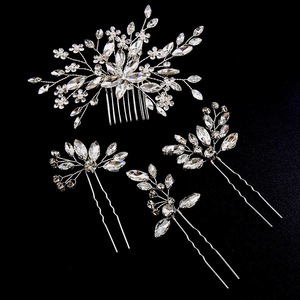 Tocado de boda <span class=keywords><strong>para</strong></span> mujer, peineta de cristal completo con diamantes de imitación, aleación de oro y plata, epingle cheveux, <span class=keywords><strong>alambre</strong></span> metálico <span class=keywords><strong>para</strong></span> cumpleaños - Product Image 1