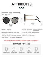Lunettes de soleil polarisées ND rondes réglables avec logo personnalisé de créateur de mode, lunettes de soleil UV400 pour femmes et hommes