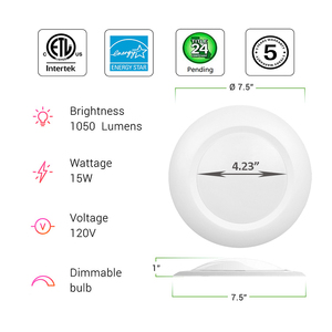 Downlight LED encastré homologué ETL de 4 pouces, blanc chaud 3500K, angle de faisceau de 120 degrés, IP44, utilisation intérieure, corps en plastique - Product Image 3