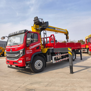 شاحنة سحب بحمولة 10 طن و12 طن و14 طن مع رافعة، شاحنة مسطحة مع رافعة ذات ذراع متحرك - Product Image 2