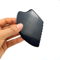 Outil de massage facial en obsidienne noire naturelle pour le lifting de la peau, anti-âge, grattage corporel, planche Gua Sha