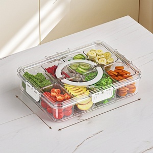 PET Snack Organizer Serving Tray <b>Lid</b> with Handle for Kitchen Storage Camping Party Outdoor Events - Product Image 3