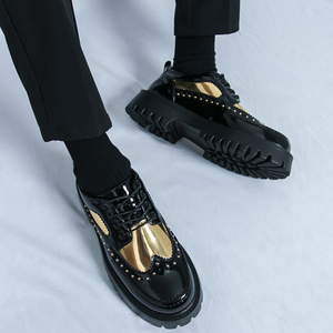 <span class=keywords><strong>Scarpe</strong></span> Eleganti da <span class=keywords><strong>Uomo</strong></span> in Pelle per Ufficio, Nuovo Stile 2026, Punta Tonda, Suola Spessa, con Rialzo Interno, Stile Britannico, Taglie <span class=keywords><strong>Grandi</strong></span> - Product Image 5