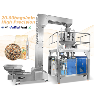 Máquina Automática para Envasar Alimentos, Arroz, Granos y Gránulos en Bolsas Doypack Preformadas con Cierre, Proceso Completo de Llenado, Sellado y Empaquetado - Product Image 1