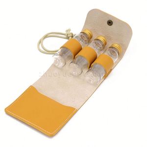 Camping Kit 3 <b>Jars</b> Foldable <b>Spice</b> Holder With Strap Pu Leather Seasoning Storage Bag - Product Image 3