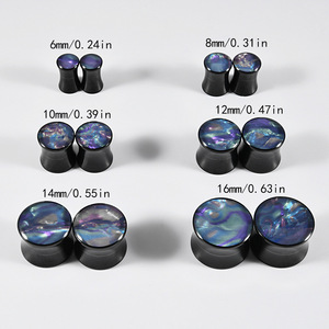 Pendientes de acero inoxidable con diseño geométrico punk estilo caja sorpresa aleatoria, varios diseños, con película brillante y conos acampanados. - Product Image 1