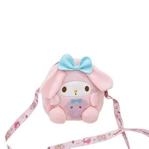Kawaii My Melody Cinnamorol Kuromi Cartoon Plush Bag Soft Stuffed Animals Plushie Girl Backpack Birthday Gifts Toy