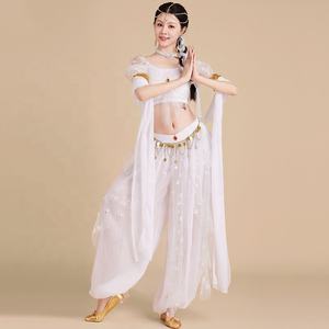 Disfraz de Danza del Vientre de <span class=keywords><strong>Bollywood</strong></span> Indio con Mariposa 3D Blanca Pura para Mujer, Estilo Princesa Jasmine - Product Image 2