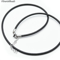 Épaisseur 3mm Forme Ronde En Cuir de Génie Cordon Homard Fermoirs Collier Chaînes Bijoux
