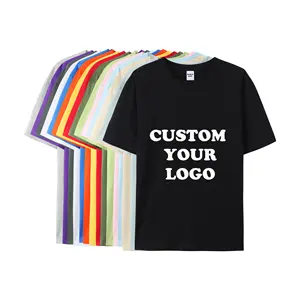 Wholesales Print Hip Pop Design Plain T-shirt Bulk Unisex Custom Logo Solid Color T Shirt
