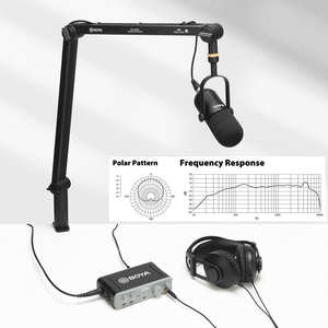 BOYA-Micrófono dinámico XLR de podcast de estudio, micrófono para transmisión de voz en vivo, grabación de YouTube y blogs, XLR, 2017 - Product Image 4