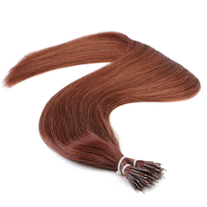 K.SWIGS 33# Auburn Nano Ring Hair <b>Extensions</b> 100% Virgin Human Hair Straight Cuticle Aligned No Tangle Reusable Bulk Wholesale - Product Image 3