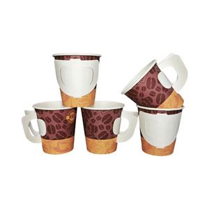 Gobelets à thé jetables à paroi simple de 7 oz, personnalisables, biodégradables, imprimés avec un logo, en carton de 190 g/m², avec poignées, pour distributeurs automatiques - Product Image 3