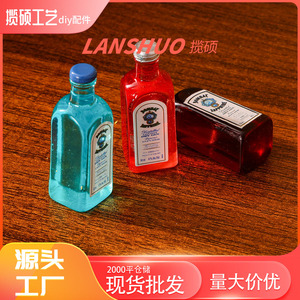 Mini Botellas de Licor de Resina Plástica en Miniatura, Set de Joyería 3D DIY, Adornos de Escritorio, Materiales para Manualidades - Product Image 4