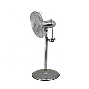 <span class=keywords><strong>Base</strong></span> oscilante de acero inoxidable, oro, plata, potencia fuerte, 14 pulgadas, 4 aspas de metal, soporte industrial grande, ventilador de pedestal - Product Image 4