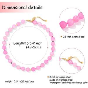 Collar de Arcoíris Nuevo de Verano <span class=keywords><strong>2026</strong></span>, Cuentas de Piedra Natural de Colores de 0.5 Pulgadas, Collar de Cuentas Hecho a Mano para Mujer, Regalos para Vacaciones en la Playa - Product Image 6