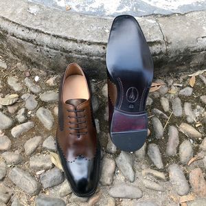 Goodyear welt estrutura marca sapatos para homens negócios Couro Real sola Oxford Vestido Sapatos - Product Image 2