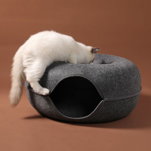 Túnel Redondo de Fieltro <span class=keywords><strong>para</strong></span> <span class=keywords><strong>Gatos</strong></span> de 50 * 50 * 20 cm, Juego de Túneles Interactivos <span class=keywords><strong>para</strong></span> <span class=keywords><strong>Gatos</strong></span>, Tubo de Juego <span class=keywords><strong>para</strong></span> <span class=keywords><strong>Gatos</strong></span> de Interior - Product Image 2