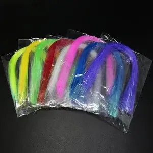 0.5mm/15-20cm 8 colors Ice Wing Fiber flat flash Tinsel crystal flashabou saltwater streamer flies fly tying materials