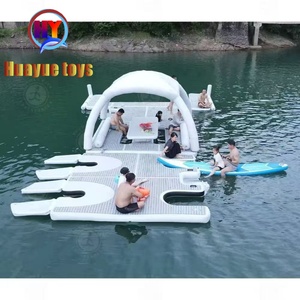 Надувная платформа для отдыха на воде с палаткой, плавучий остров, надувной причал для моторной лодки, надувной плавучий док - Product Image 5