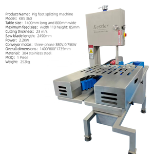 Sierra de Cinta para Cortar Patas de Cerdo, Automática, de Acero Inoxidable 304, Accionada por Motor, para Mataderos y Carnicerías - Product Image 3