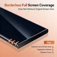 Protection d'écran de confidentialité Yongpoly 9H ESD 0,18 mm sans bordure, verre trempé mat anti-espion pour Samsung S25 Ultra S24 Plus S26