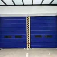 Porte rapide pliante en PVC sur mesure pour usine, avec barres anti-vent, pour entrepôt à grande ouverture