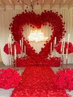 Arche de scène en forme de cœur artificiel, arrangement 5D, arche de demande en mariage avec fleurs pour décoration de mariage